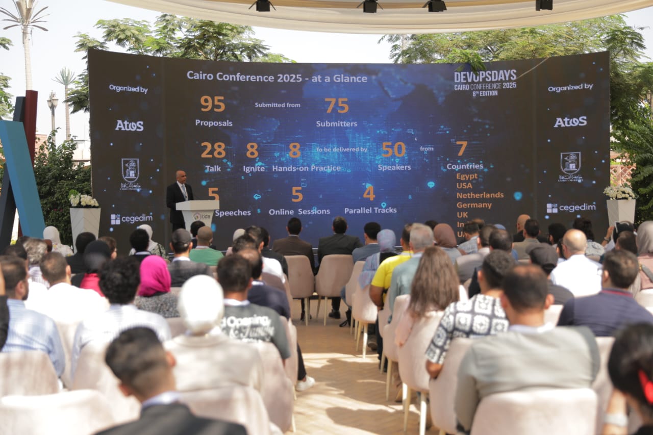 SECC Chairman speaking at DevOpsDays Cairo 2025